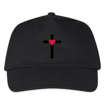 kreuz_herz - Kids’ Baseball Cap - black - Front