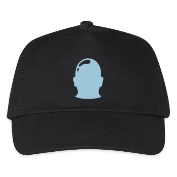 Umriss Silhouette Glatzkopf Mann - Kinder Basecap - Schwarz - Vorne