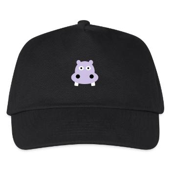 Nilpferd - Kinder Basecap - Schwarz - Vorne