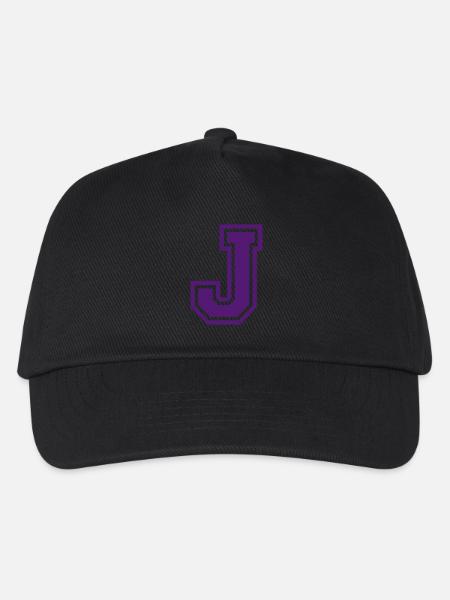 Buchstabe J - Kinder Basecap - Schwarz