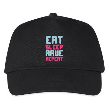 Eat Sleep Rave Repeat - Kids’ Baseball Cap - black - Front