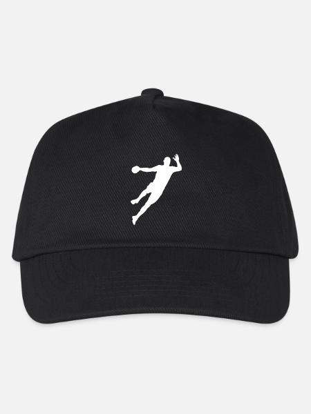 Handball Spieler Sprungwurf Geschenk - Kinder Basecap - Schwarz