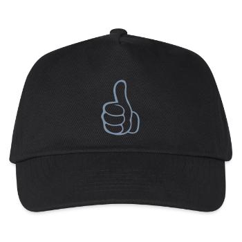 hand daumen hoch - Kinder Basecap - Schwarz - Vorne