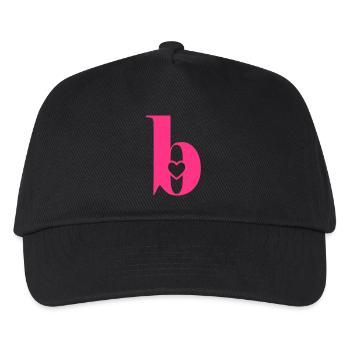 Letter b Initial letter with heart - Kids’ Baseball Cap - black - Front