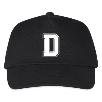 D Buchstabe - Kinder Basecap - Schwarz - Vorne