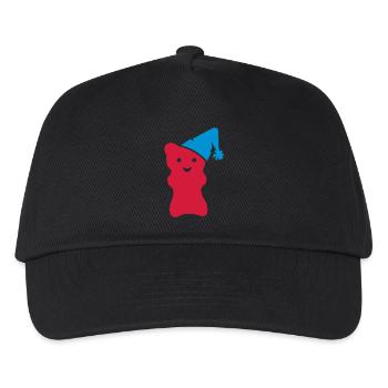 Schlafmützen-Gummibär / night cap gummi bear (2c) - Kinder Basecap - Schwarz - Vorne