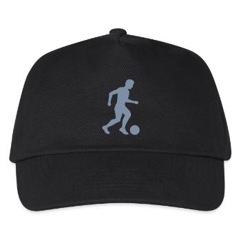 Design Footballer Sport Silhouette - Kids’ Baseball Cap - black - Front