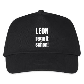 Leon regelt das schon! - Kinder Basecap - Schwarz - Vorne