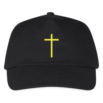 Kreuz - Kinder Basecap - Schwarz - Vorne