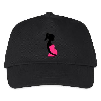 Schwangere Silhouette - Kinder Basecap - Schwarz - Vorne