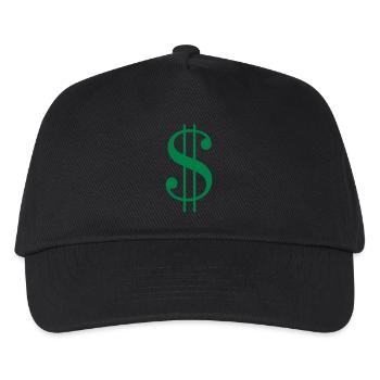 Dollar Zeichen - Kinder Basecap - Schwarz - Vorne