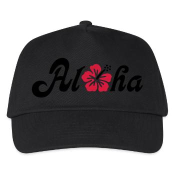 Aloha Hibiscus Blüte - Kinder Basecap - Schwarz - Vorne