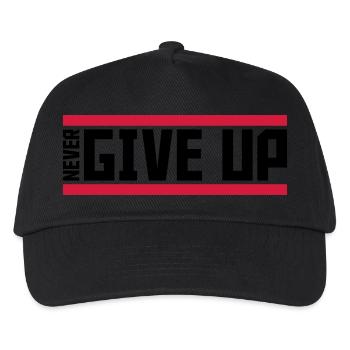 never give up red bars cool never give up lo - Kids’ Baseball Cap - black - Front