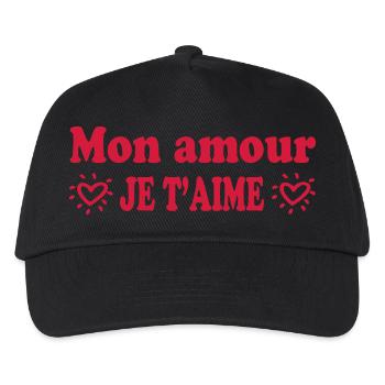 Mon amour je t'aime - Kinder Basecap - Schwarz - Vorne