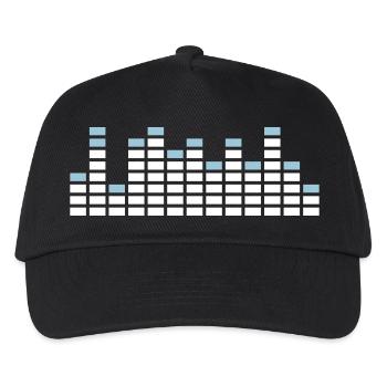 Cool DJ Musik Equalizer Sound Balken Energie Party - Kinder Basecap - Schwarz - Vorne