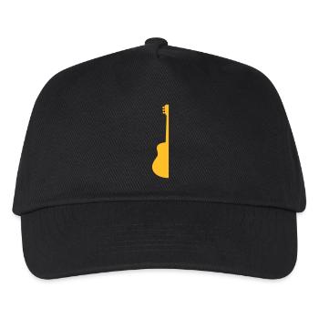 Halbe Gitarre Gitarrist spielen - Kinder Basecap - Schwarz - Vorne