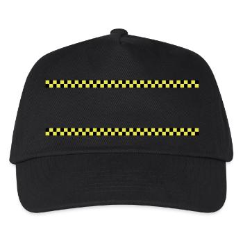 ralley stripes / Ralley Streifen (2c) - Kinder Basecap - Schwarz - Vorne