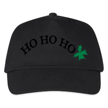 HO HO HO X-MAS Glocke - Kinder Basecap - Schwarz - Vorne