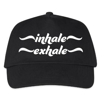 inhale exhale yoga quote - Kids’ Baseball Cap - black - Front