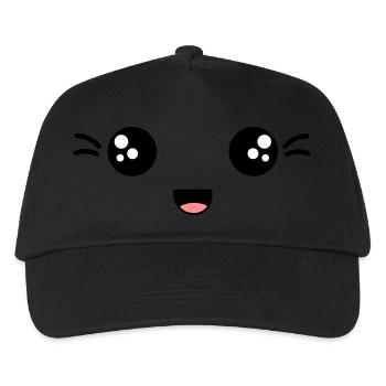 visage, rire - Casquette de baseball Enfant - noir - Devant