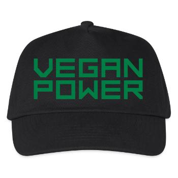 Logo Vegan Power - Kids’ Baseball Cap - black - Front