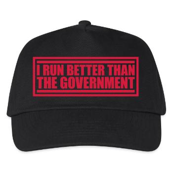 run better than government - Kids’ Baseball Cap - black - Front
