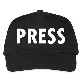press - Kids’ Baseball Cap - black - Front
