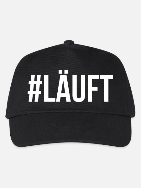 #LÄUFT - Kinder Basecap - Schwarz