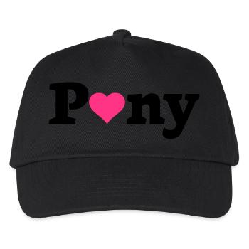 Pony Herz - Kinder Basecap - Schwarz - Vorne