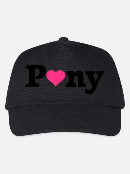 Pony Herz - Kinder Basecap - Schwarz
