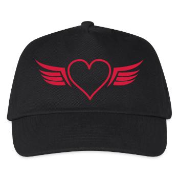 Ailes de cœur - Casquette de baseball Enfant - noir - Devant