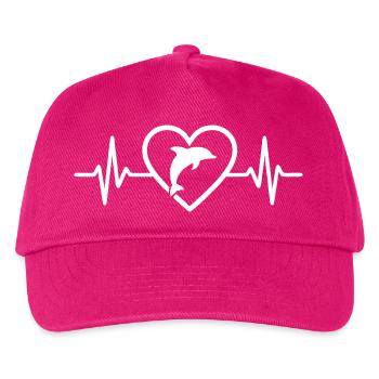 Delfin Meerestier Herz Delfin - Kinder Basecap - Fuchsia - Vorne