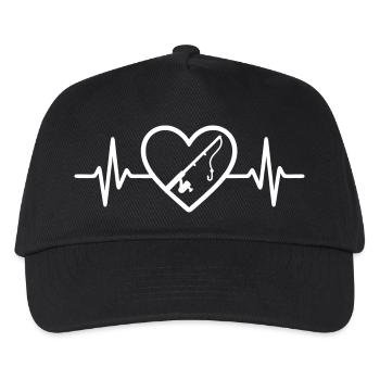 Angling Fisherman Heart - Kids’ Baseball Cap - black - Front