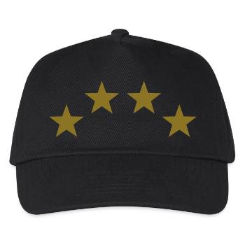 Weltmeister 4 Sterne gold - Kinder Basecap - Schwarz - Vorne