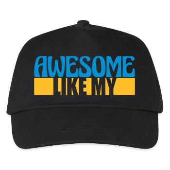 Template Vorlage Awesome Like - Kids’ Baseball Cap - black - Front