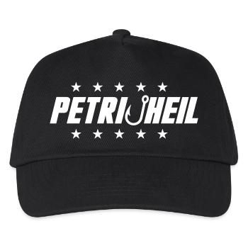 Petri Heil Angel Spruch - Kinder Basecap - Schwarz - Vorne