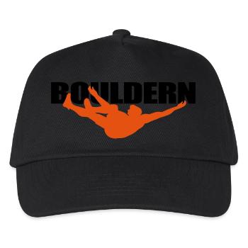 Sport "Bouldern" mit Kletterer - Kinder Basecap - Schwarz - Vorne