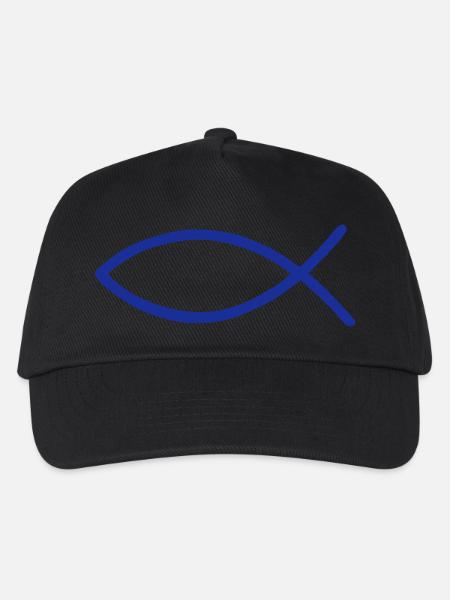 jesus fisch - Kinder Basecap - Schwarz