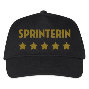 Leichtathletik / Sprint / Sprinter / Sprinterin - Kinder Basecap - Schwarz - Vorne