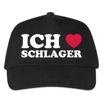 ICH LIEBE SCHLAGER - Kinder Basecap - Schwarz - Vorne