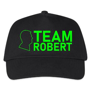 Team Robert Kopf Fluorescent Green - Kids’ Baseball Cap - black - Front