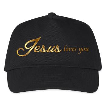Jesus liebt dich - Kinder Basecap - Schwarz - Vorne