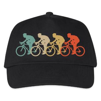 Retro Vintage Style Fahrrad Radsport Zweirad Sport - Kinder Basecap - Schwarz - Vorne