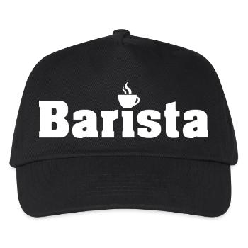 Barista Kaffeeliebe Cafe Logo Grafik Grafik icon - Kinder Basecap - Schwarz - Vorne