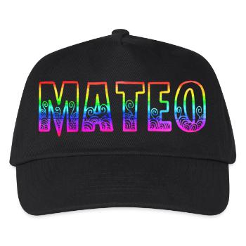 mateo rs regenbogen - Kinder Basecap - Schwarz - Vorne