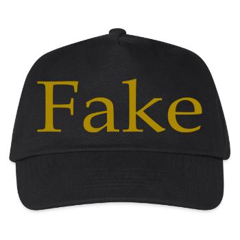 Fake, Spruch, Humor, Spaß, lustig, Geschenkidee - Kinder Basecap - Schwarz - Vorne