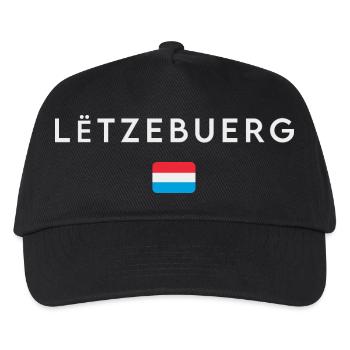Flagge von Luxemburg, Luxemburger Stolz - Kinder Basecap - Schwarz - Vorne