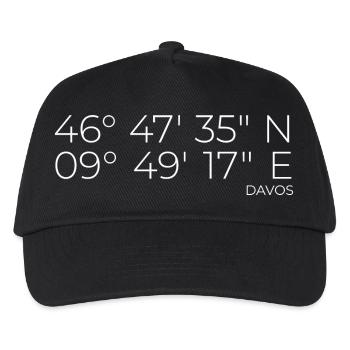 Coordonnées Davos Grisons - Casquette de baseball Enfant - noir - Devant