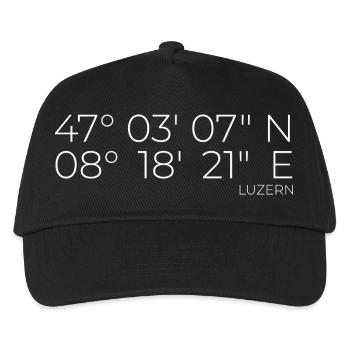 Coordonnées Lucerne - Casquette de baseball Enfant - noir - Devant