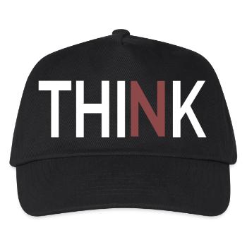 Denken Sie minimalistisches, klares Design - Kinder Basecap - Schwarz - Vorne